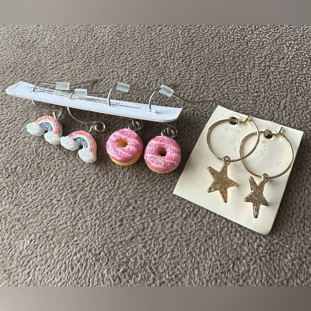 Earrings Rainbow Star Donut
